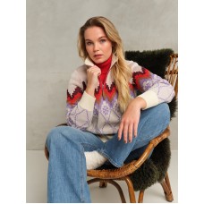 Skovhuus - Patterned Zip Pullover - Cream Paisley