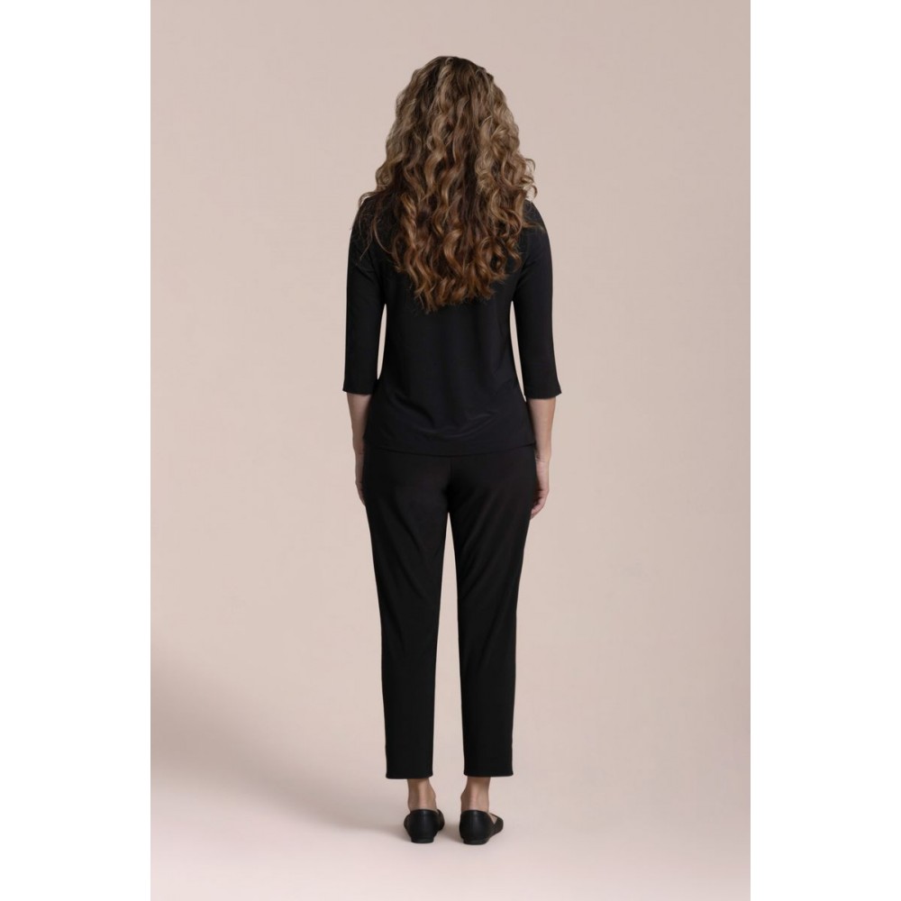 Sympli - Suitable Split Sleeve Top 3/4 Sleeve - Black