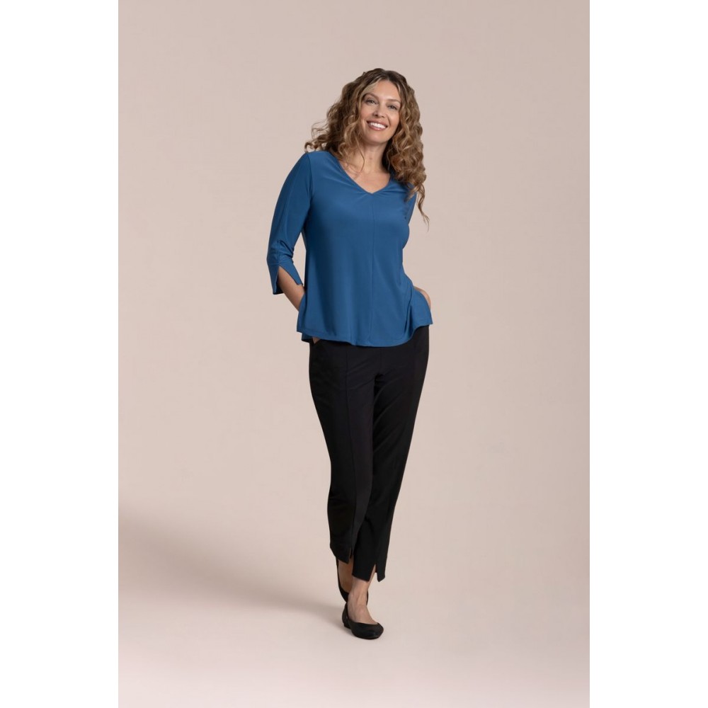Sympli - Suitable Split Sleeve Top 3/4 Sleeve - Lake
