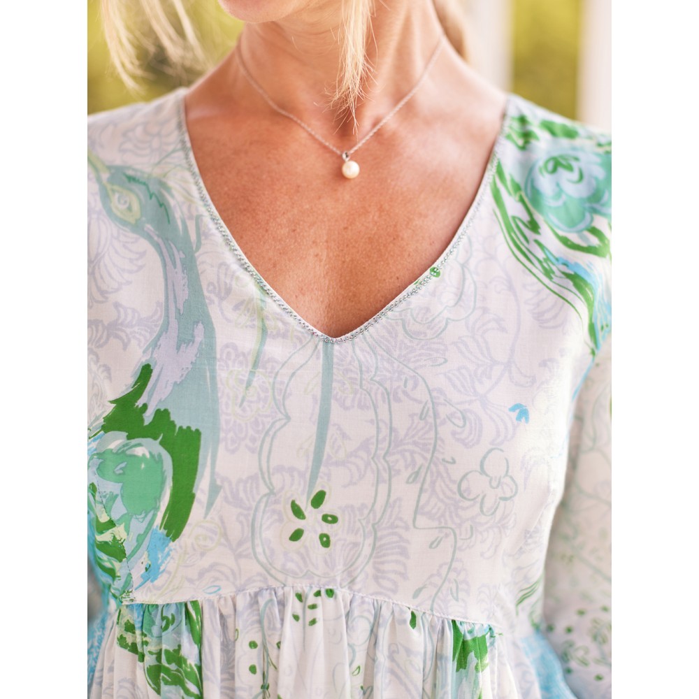 April Cornell - Painterly Peacock Dress - Aqua April Cornell - Painterly Peacock Dress - Aqua