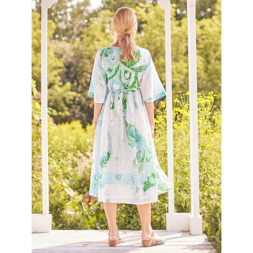 April Cornell - Painterly Peacock Dress - Aqua April Cornell - Painterly Peacock Dress - Aqua