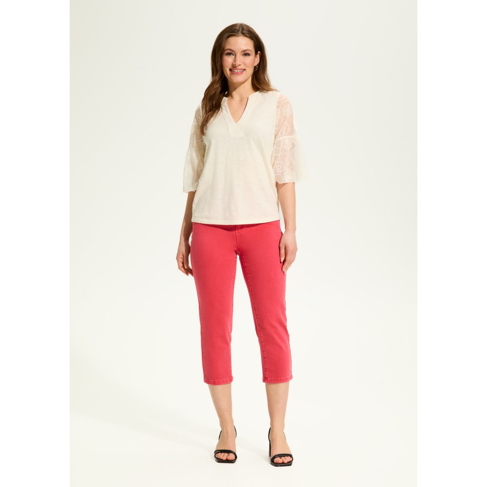 French Dressing - Mesh Bell Sleeve Top - Ivory (SS25)