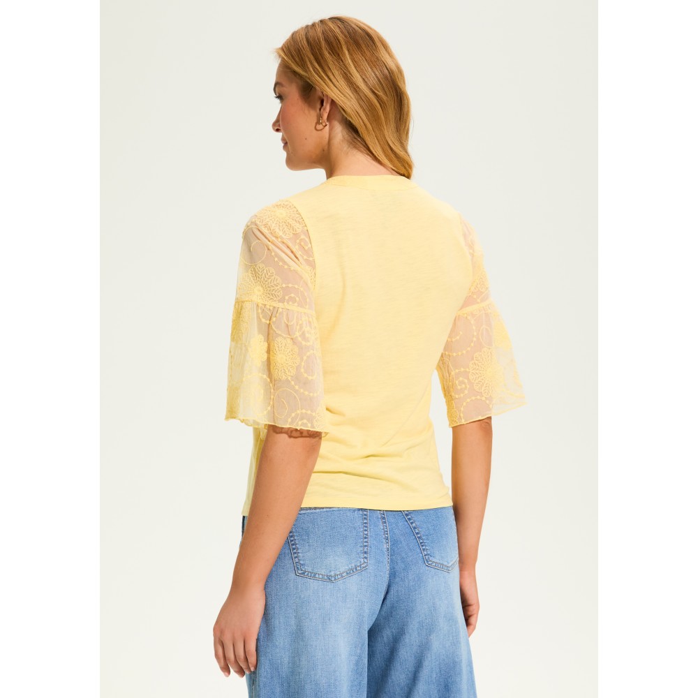 French Dressing - Mesh Bell Sleeve Top - Yellow (SS25) French Dressing - Mesh Bell Sleeve Top - Yellow (SS25)