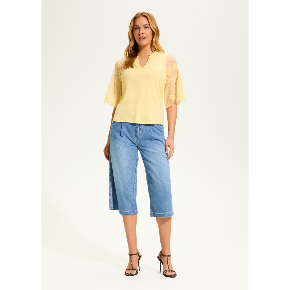 French Dressing - Mesh Bell Sleeve Top - Yellow (SS25) French Dressing - Mesh Bell Sleeve Top - Yellow (SS25)