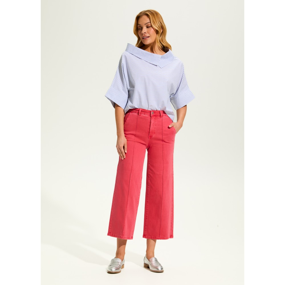 French Dressing - Crossover Neck Popover Top - Blue Stripe (SS25)