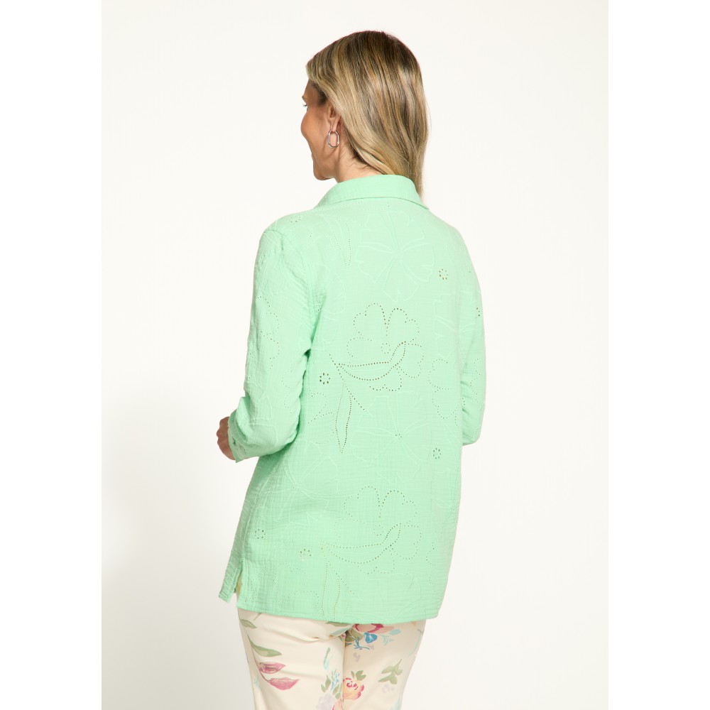 French Dressing - Long Sleeve Eyelet Tunic - Light Patina (SS25) French Dressing - Long Sleeve Eyelet Tunic - Light Patina (SS25)