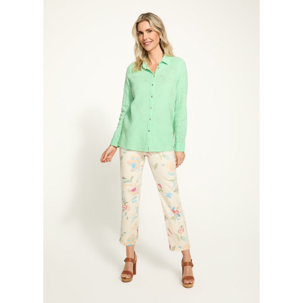 French Dressing - Long Sleeve Eyelet Tunic - Light Patina (SS25) French Dressing - Long Sleeve Eyelet Tunic - Light Patina (SS25)