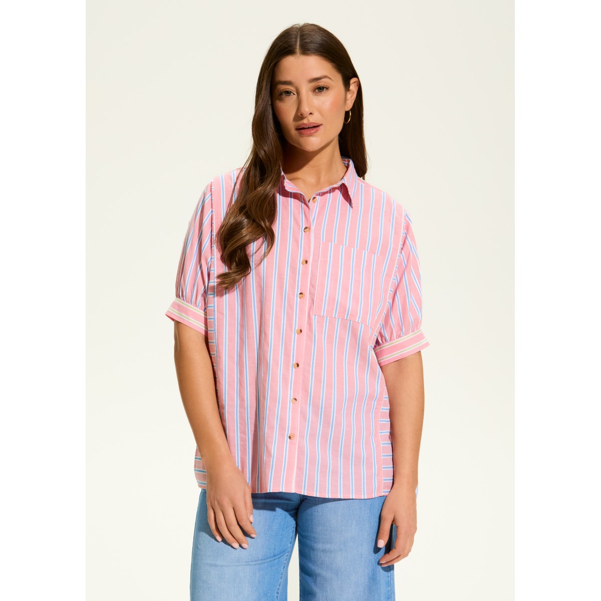 French Dressing - Elbow Sleeve Mixed Stripe Shirt - Paddle (SS25)