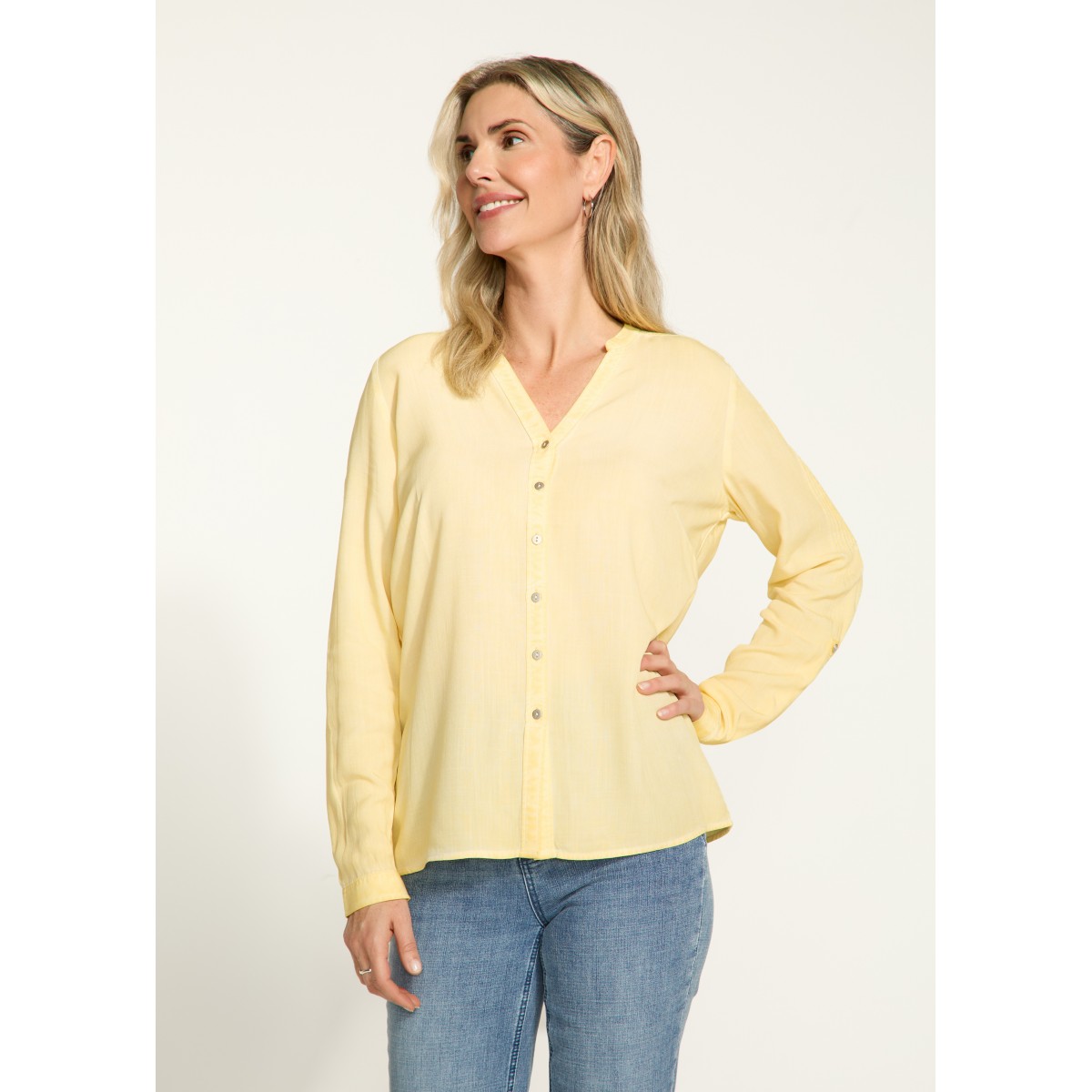 French Dressing - Long Sleeve Roll Tab Shirt - Light Yellow (SS25)