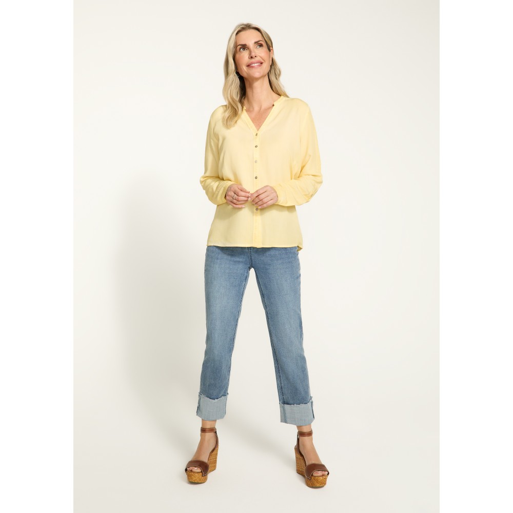 French Dressing - Long Sleeve Roll Tab Shirt - Light Yellow (SS25)