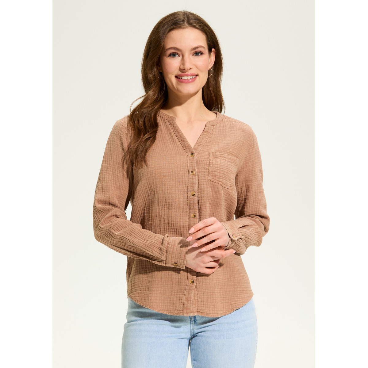 French Dressing - Long Sleeve Shirt - Walnut (SS25) French Dressing - Long Sleeve Shirt - Walnut (SS25)