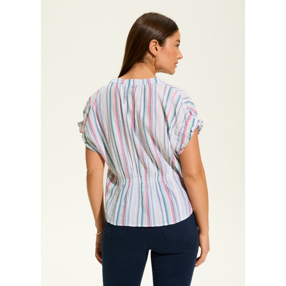 French Dressing - Crinkle Striped Top - Calypso (SS25)