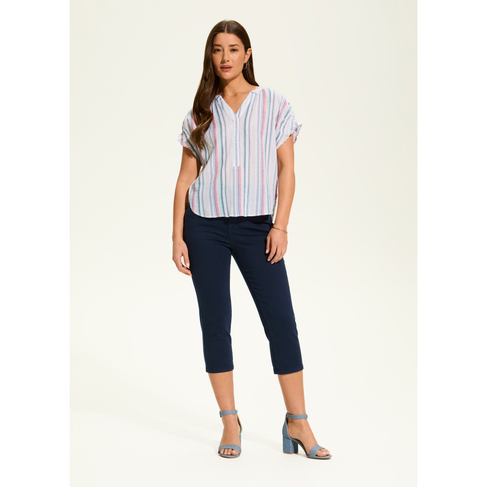 French Dressing - Crinkle Striped Top - Calypso (SS25)