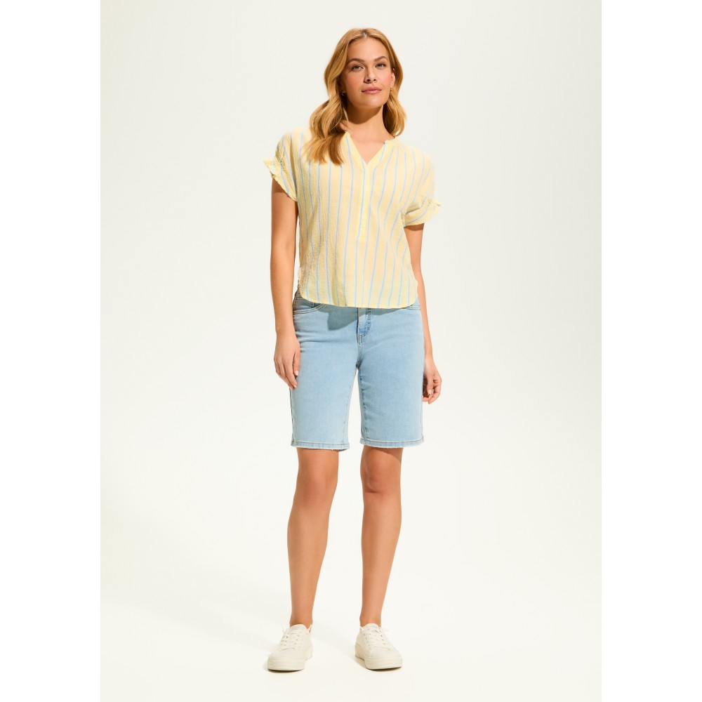 French Dressing - Crinkle Striped Top - Lemonade Stripe (SS25) French Dressing - Crinkle Striped Top - Lemonade Stripe (SS25)