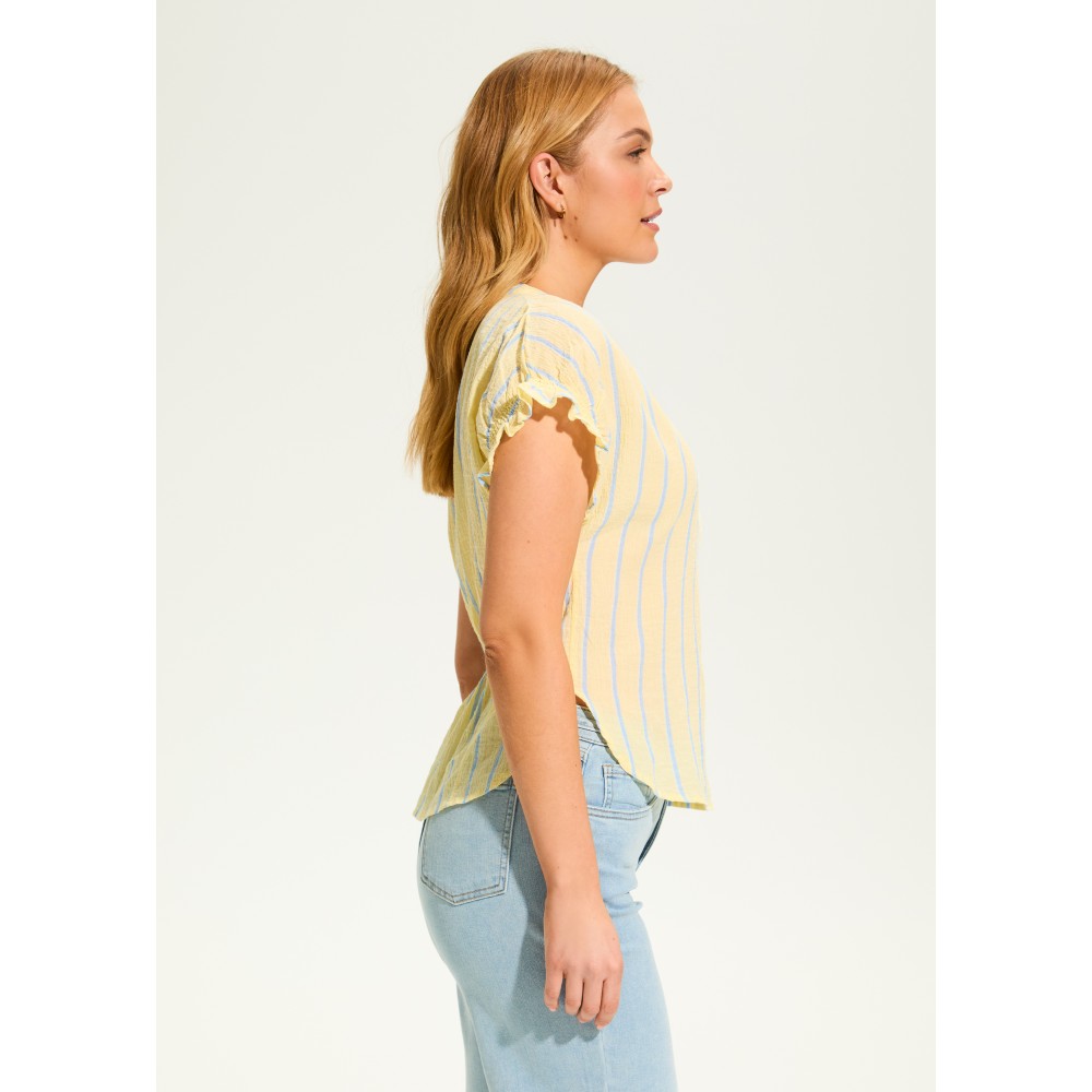 French Dressing - Crinkle Striped Top - Lemonade Stripe (SS25) French Dressing - Crinkle Striped Top - Lemonade Stripe (SS25)