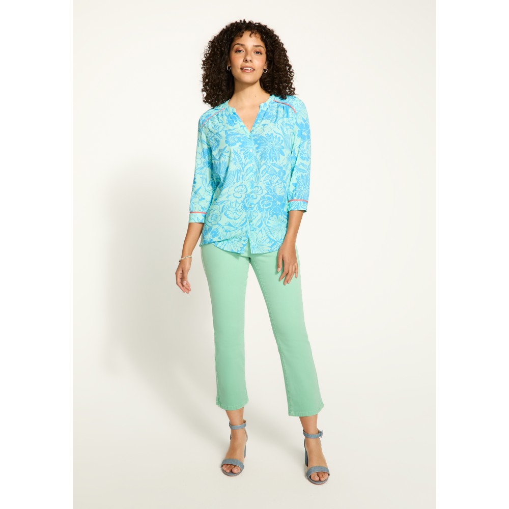 French Dressing - Piping Detail Shirt - Bicolour Floral (SS25) French Dressing - Piping Detail Shirt - Bicolour Floral (SS25)