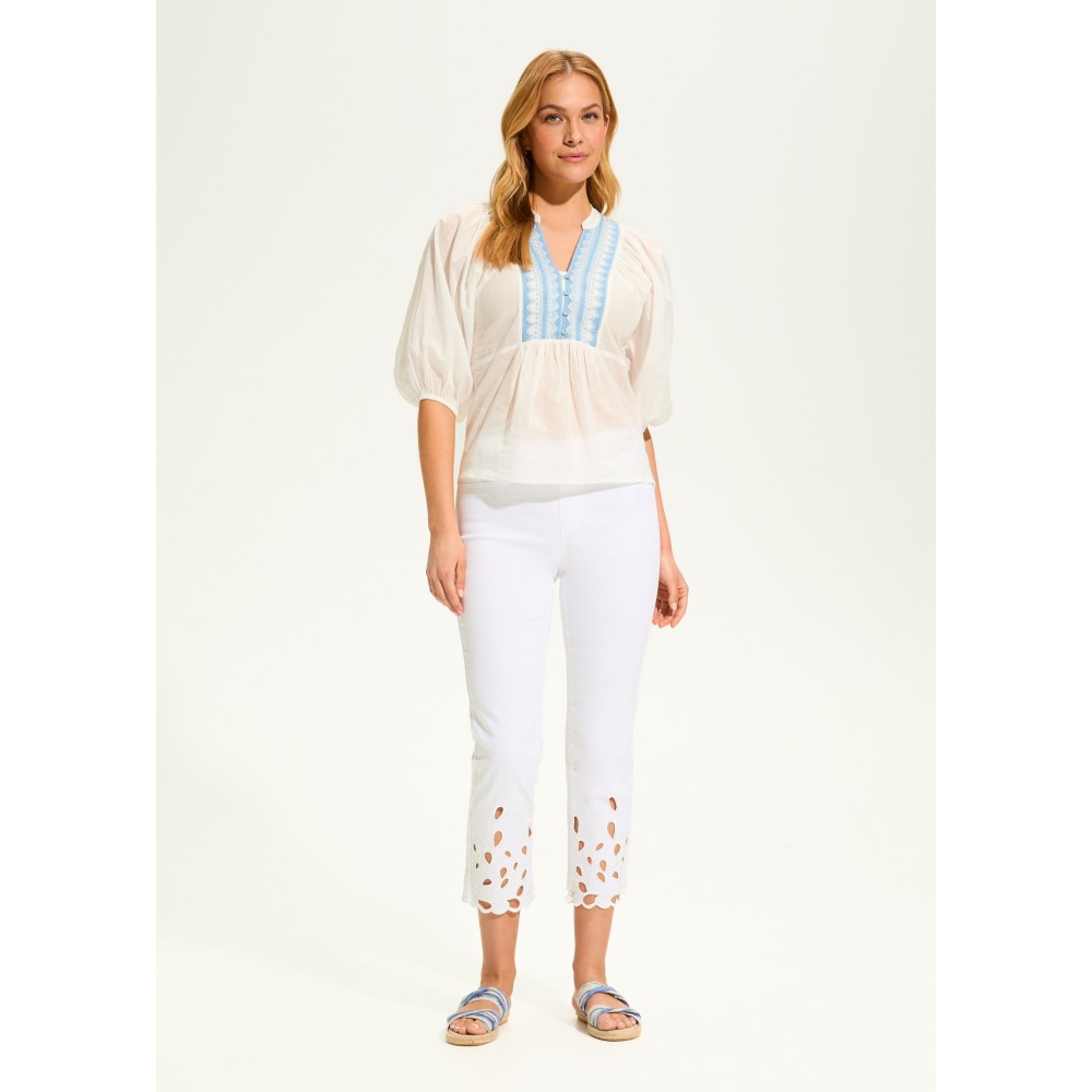 French Dressing - Embellished Applique Blouse - White (SS25) French Dressing - Embellished Applique Blouse - White (SS25)