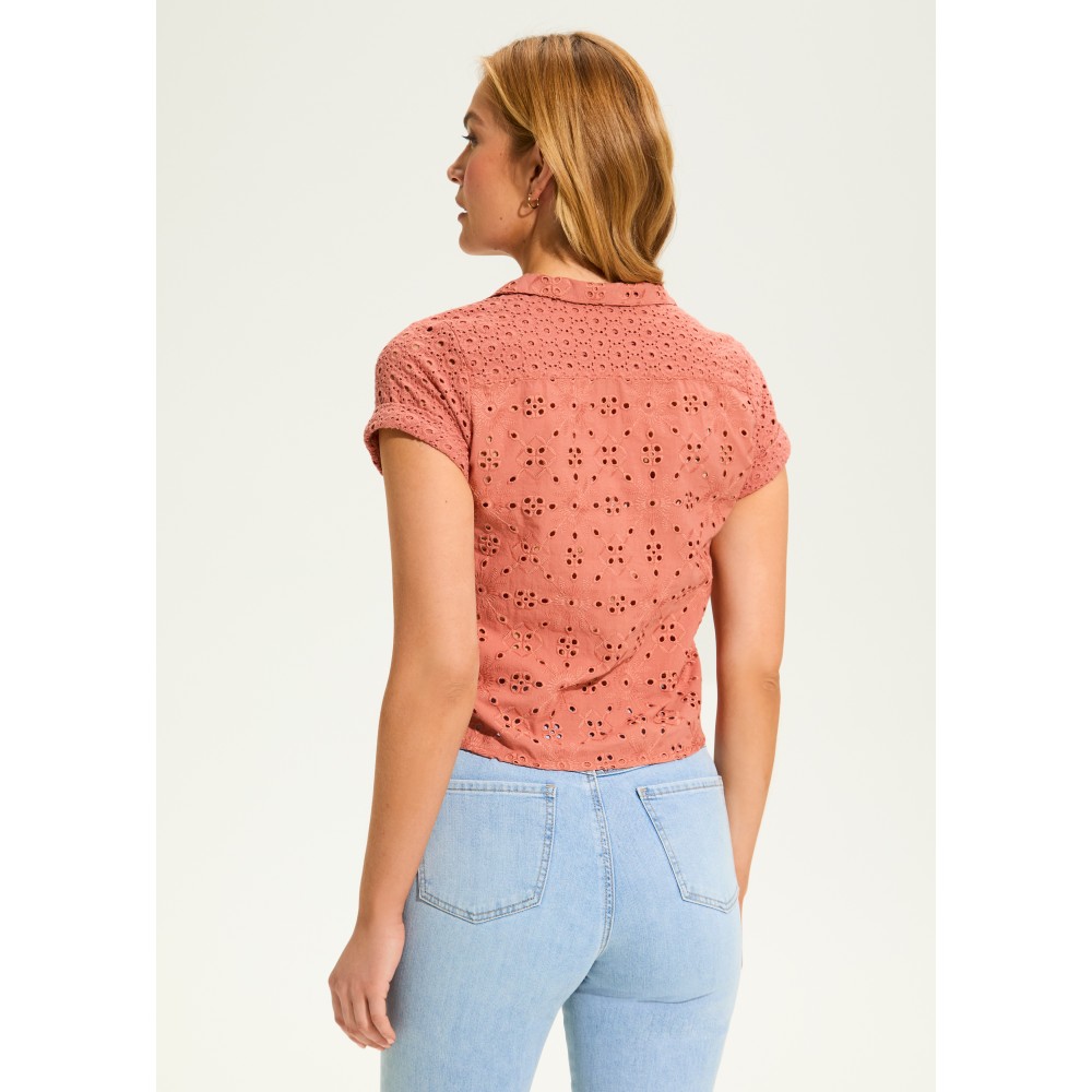 French Dressing - Eyelet Lace Short Sleeve Top - Clay (SS25) French Dressing - Eyelet Lace Short Sleeve Top - Clay (SS25)