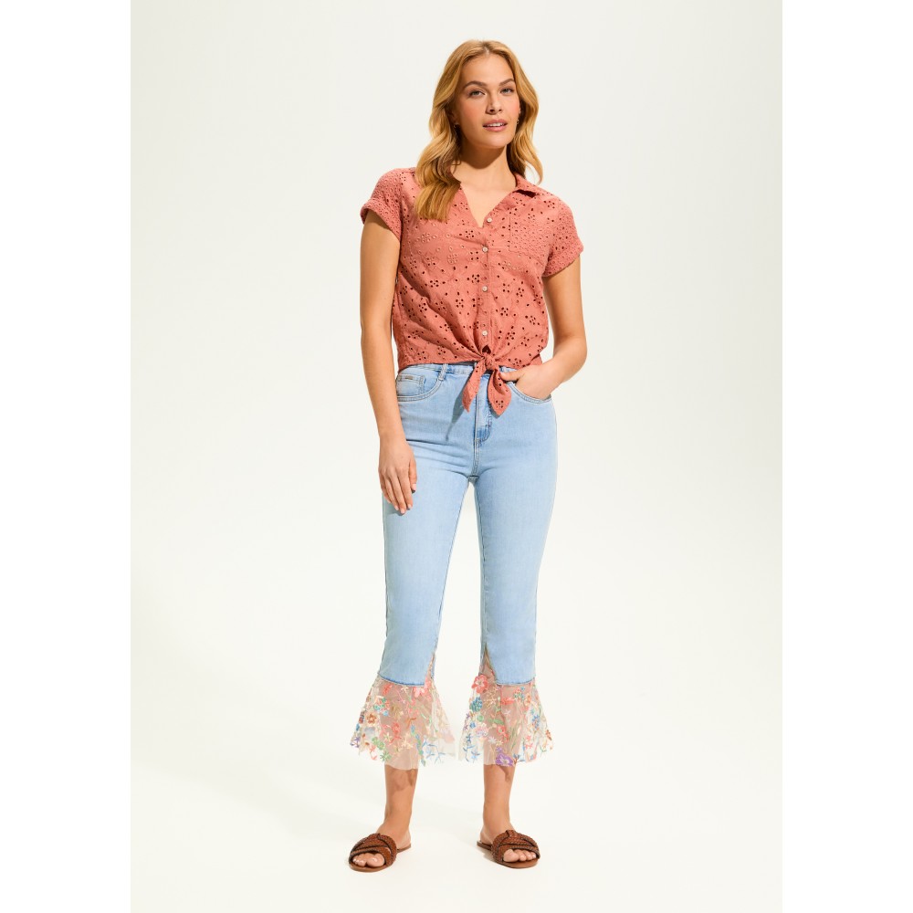 French Dressing - Eyelet Lace Short Sleeve Top - Clay (SS25) French Dressing - Eyelet Lace Short Sleeve Top - Clay (SS25)