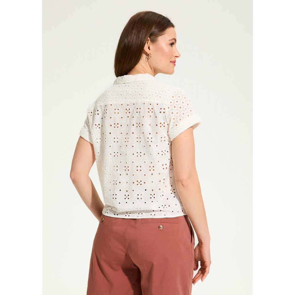 French Dressing - Eyelet Lace Short Sleeve Top - White (SS25)