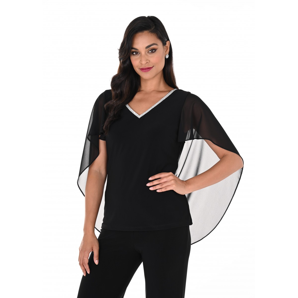 Frank Lyman - Woven Top #248149 - Black