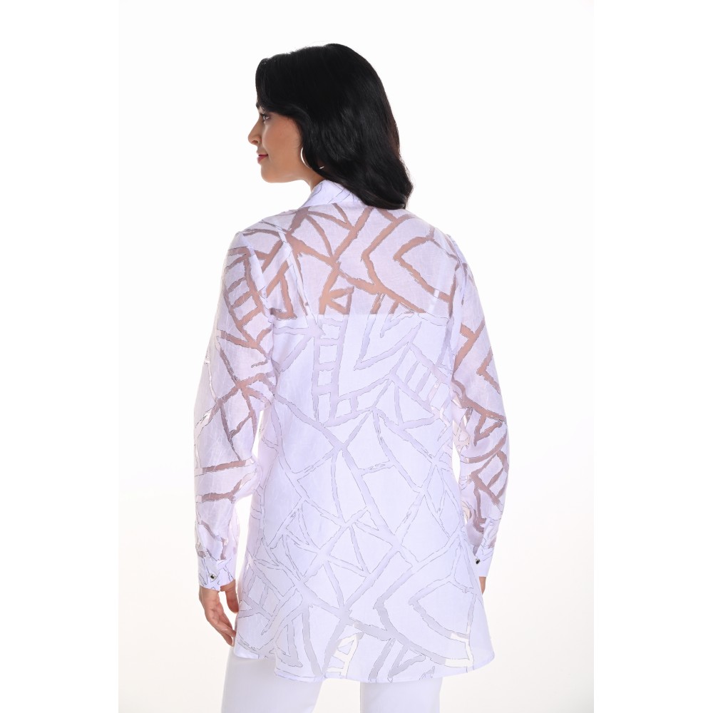 Frank Lyman - Woven Top #251107- White/Black