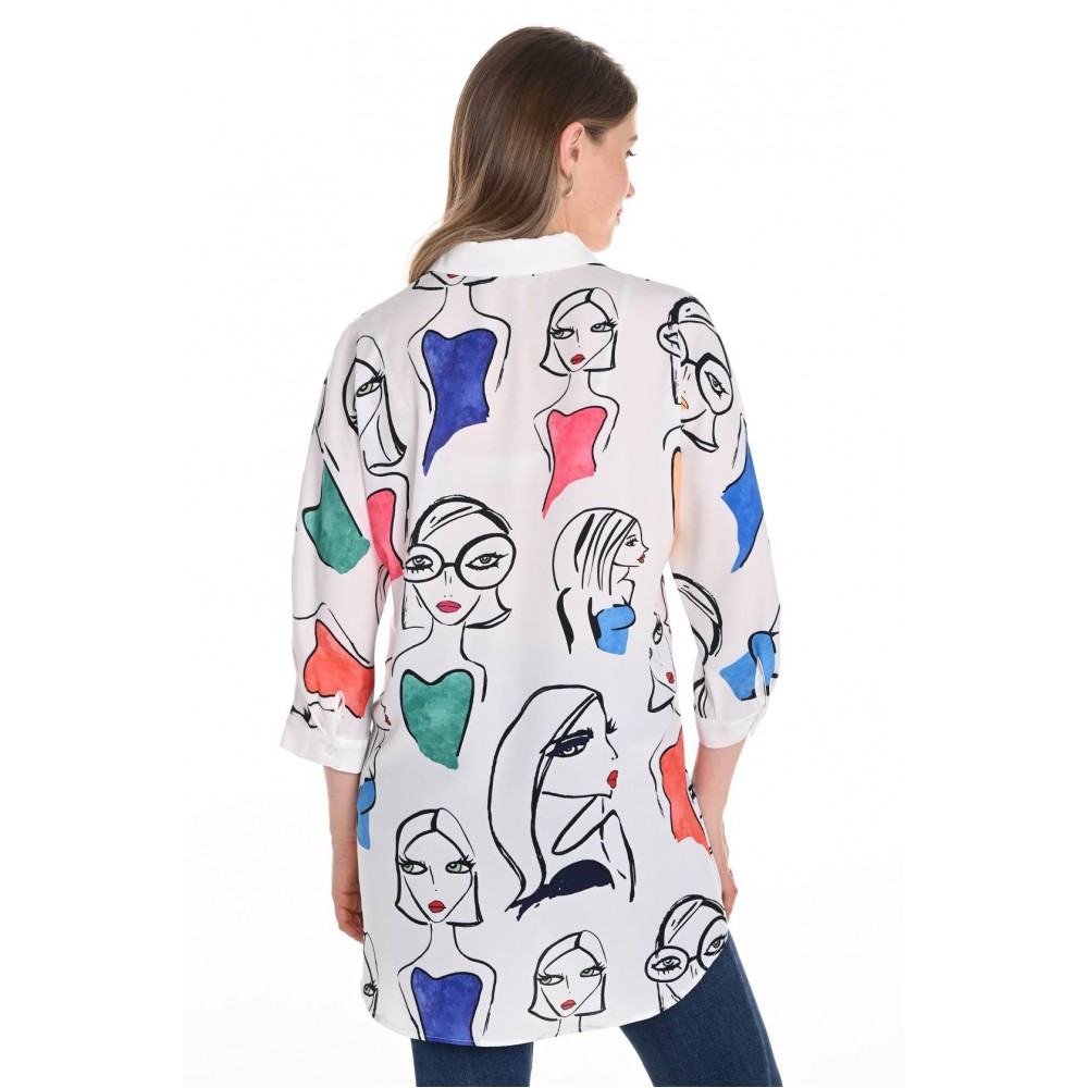 Frank Lyman - Woven Blouse #256718 - Off White/Multi