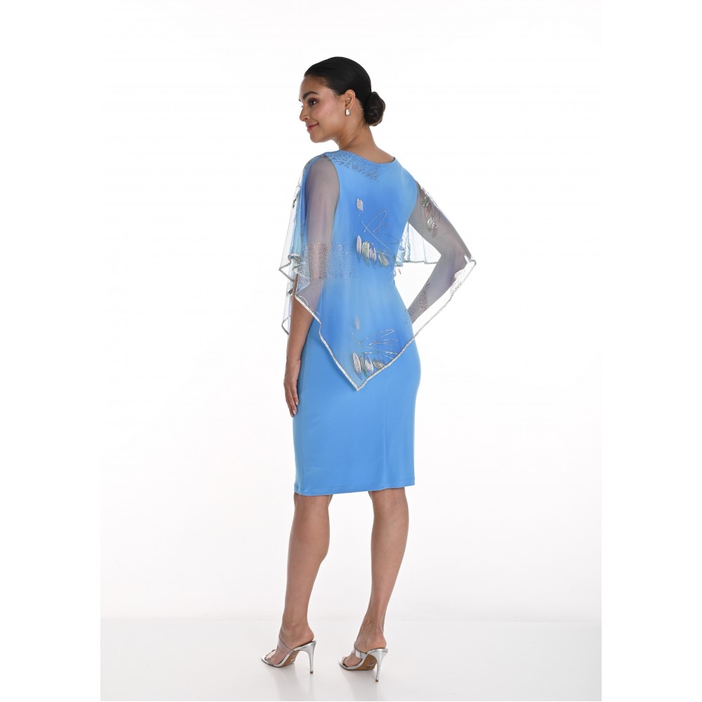 Frank Lyman - Knit Dress #258208 - Aqua/Multi