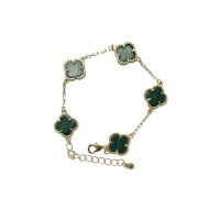 Merx Four Leaf Clover Bracelet - Gold/Malachite #720-114 Merx Four Leaf Clover Bracelet - Gold/Malachite #720-114