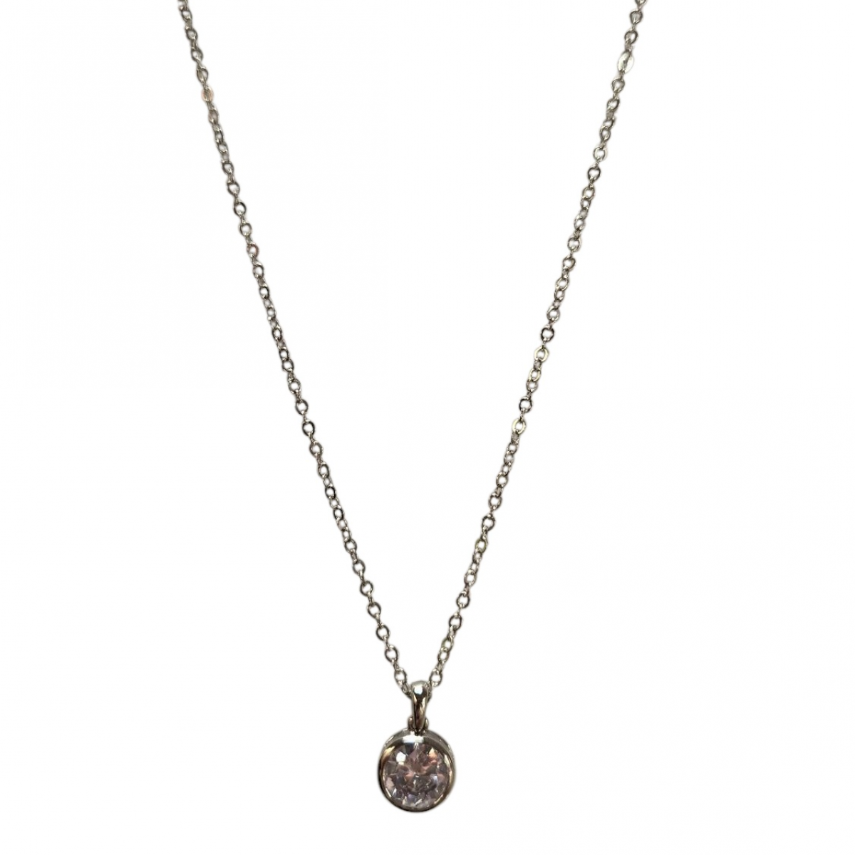 Merx Sofistica Crystals Bezel Pendant Necklace - Rhodium/Crystal #85-1584 Merx Sofistica Crystals Bezel Pendant Necklace - Rhodium/Crystal #85-1584