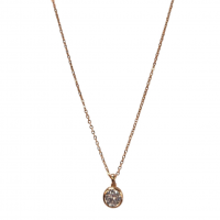 Merx Sofistica Crystals Bezel Pendant Necklace - Rose Gold/Crystal #85-3584 Merx Sofistica Crystals Bezel Pendant Necklace - Rose Gold/Crystal #85-3584