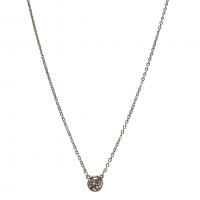 Merx Sofistica Crystals Bezel Pendant Necklace - Rhodium/Crystal #85-1585 Merx Sofistica Crystals Bezel Pendant Necklace - Rhodium/Crystal #85-1585