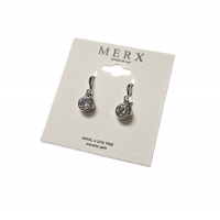 Merx Sofistica Crystals Bezel Hook Earring - Rhodium #84-1589 Merx Sofistica Crystals Bezel Hook Earring - Rhodium #84-1589