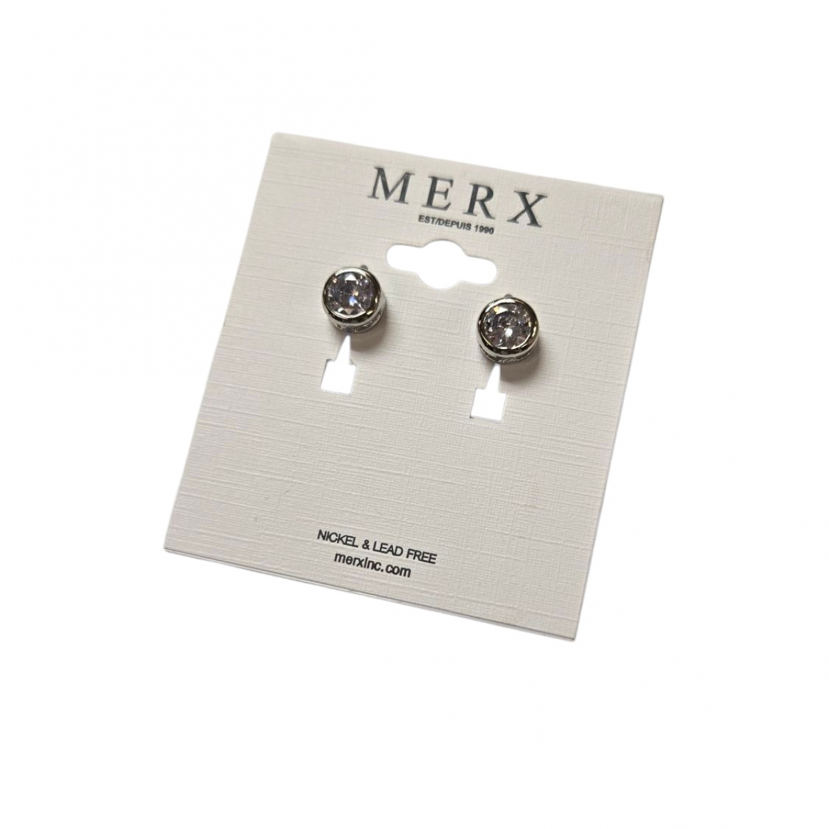 Merx Sofistica Crystals Bezel Post Earring - Rhodium #84-1588 Merx Sofistica Crystals Bezel Post Earring - Rhodium #84-1588