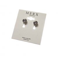 Merx Sofistica Crystals Bezel Post Earring - Rhodium #84-1588 Merx Sofistica Crystals Bezel Post Earring - Rhodium #84-1588