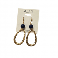 Merx Studio Earrings - Gold/Blue Wood #03-42385-1 Merx Studio Earrings - Gold/Blue Wood #03-42385-1
