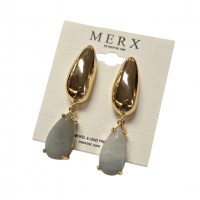 Merx Fashion Colourful Semi-Precious Stone Earring - Amazonite #03-14351-1 Merx Fashion Colourful Semi-Precious Stone Earring - Amazonite #03-14351-1