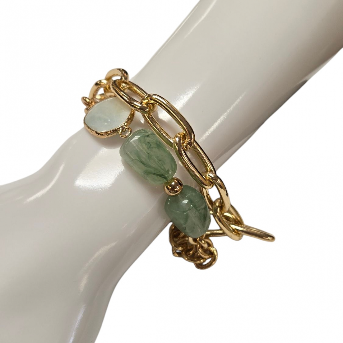 Merx Fashion Colourful Semi-Precious Stone Bracelet - Amazonite #07-14351-1 Merx Fashion Colourful Semi-Precious Stone Bracelet - Amazonite #07-14351-1