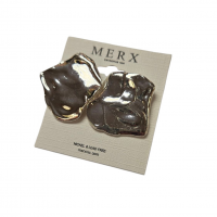 Merx Fashion Textured Metal Earring - Silver #03-14339 Merx Fashion Textured Metal Earring - Silver #03-14339