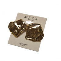 Merx Fashion Textured Metal Earring - Gold #03-14339-1 Merx Fashion Textured Metal Earring - Gold #03-14339-1