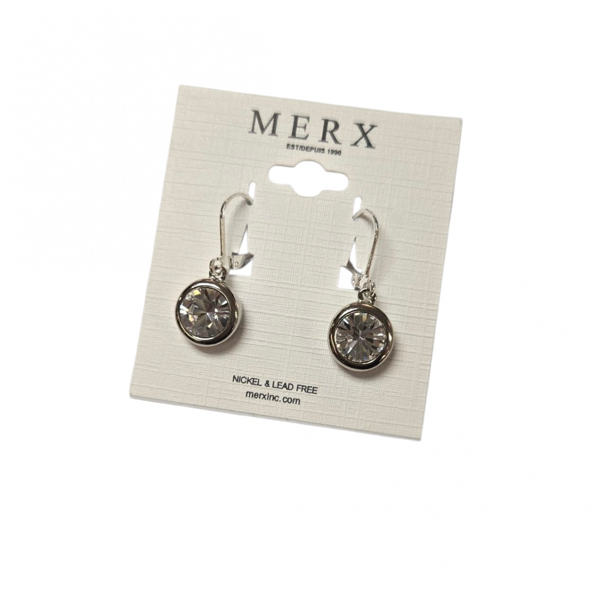 Merx Modern Earring - Rhodium/Crystal #150-397-00 Merx Modern Earring - Rhodium/Crystal #150-397-00