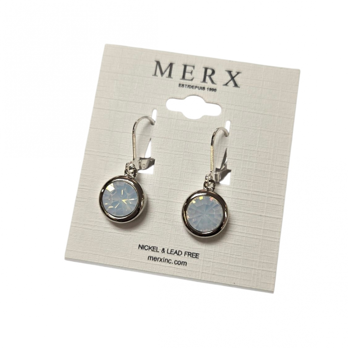 Merx Modern Earring - Rhodium/WOP #150-397-15 Merx Modern Earring - Rhodium/WOP #150-397-15