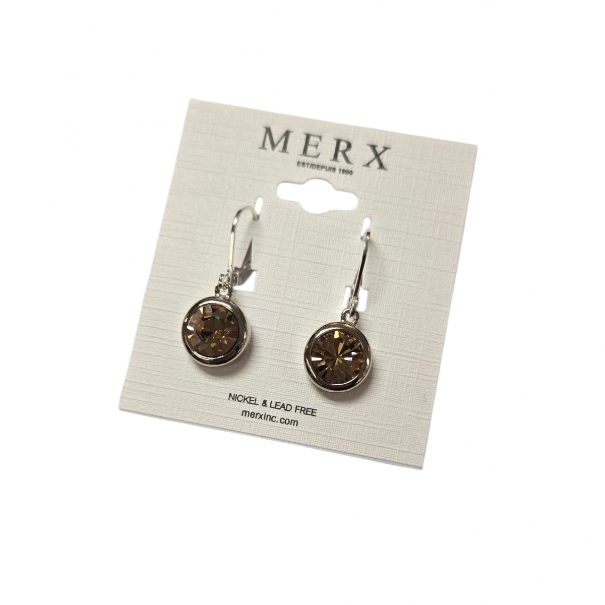 Merx Modern Earring - Rhodium/LT.COL #150-397-21 Merx Modern Earring - Rhodium/LT.COL #150-397-21