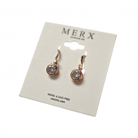 Merx Sofistica Crystals Bezel Hook Earring - Rose Gold #84-3589