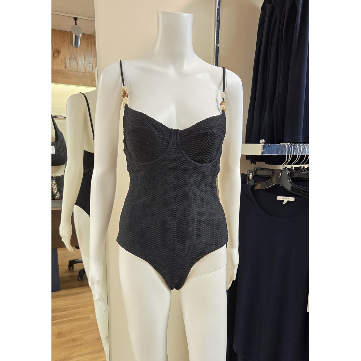 Sea Level - Caracus Balconette Bra One Piece - Black