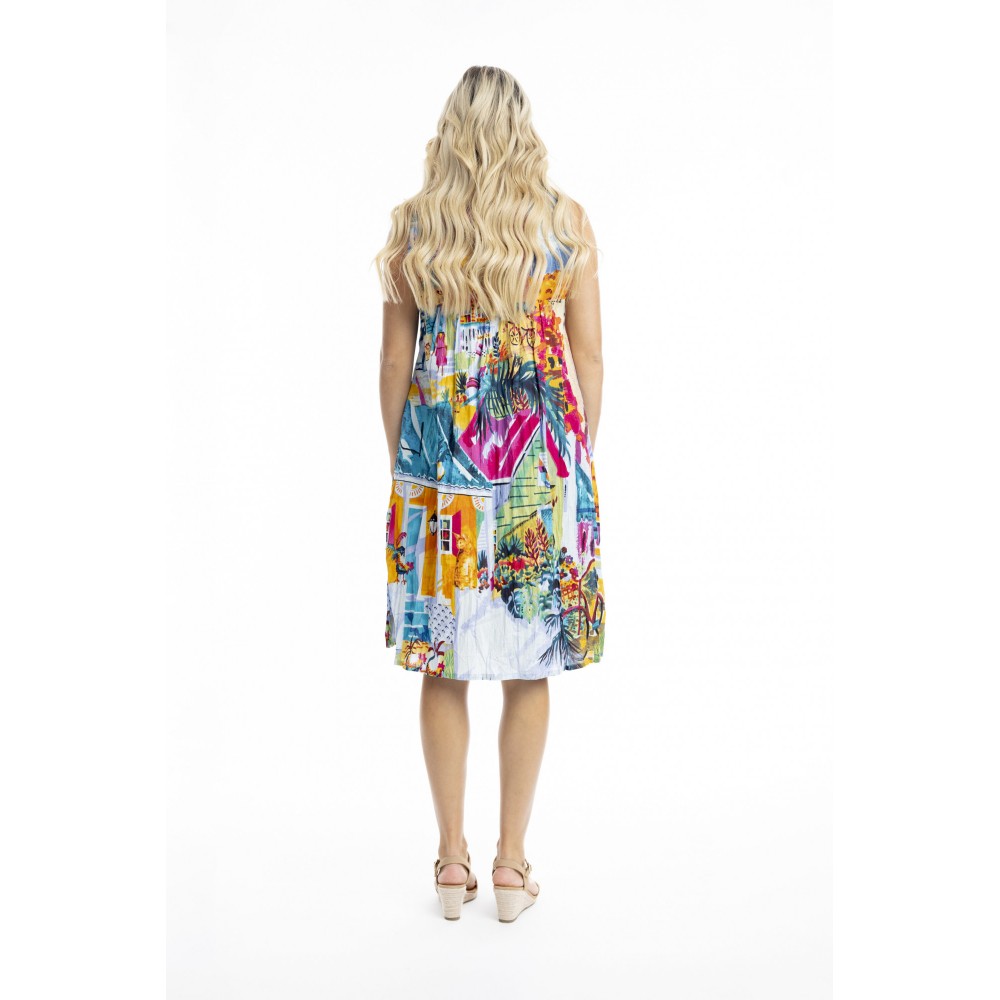 Orientique - V-Neck Dress - Florida #20-059 Orientique - V-Neck Dress - Florida #20-059