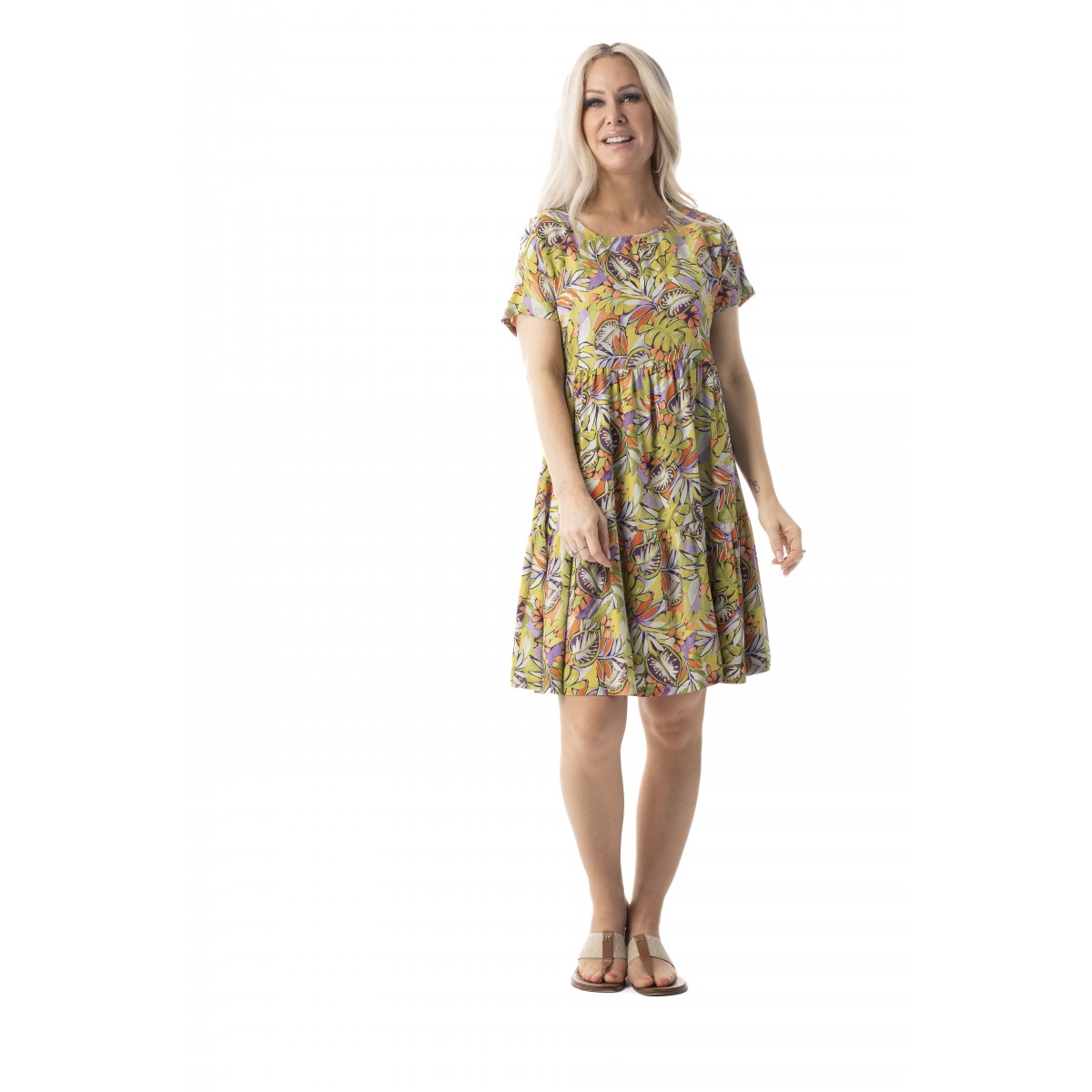 Pure Essence - Dress - Lime/Lilac #604-5086 (SS25)