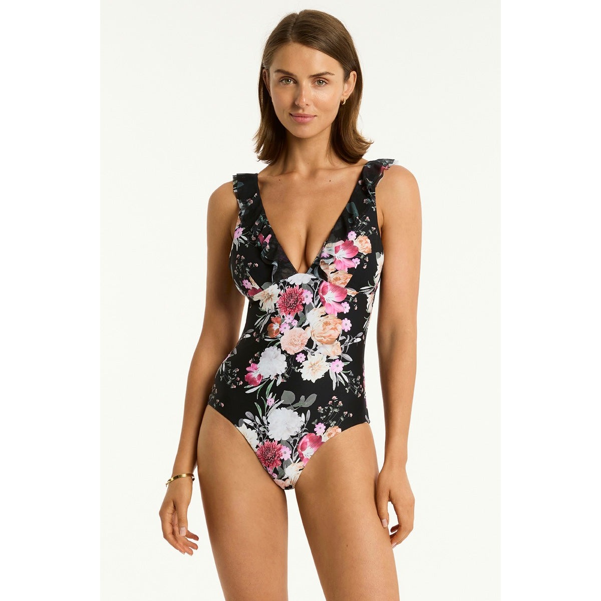 Sea Level - Belle Frill One Piece - Black