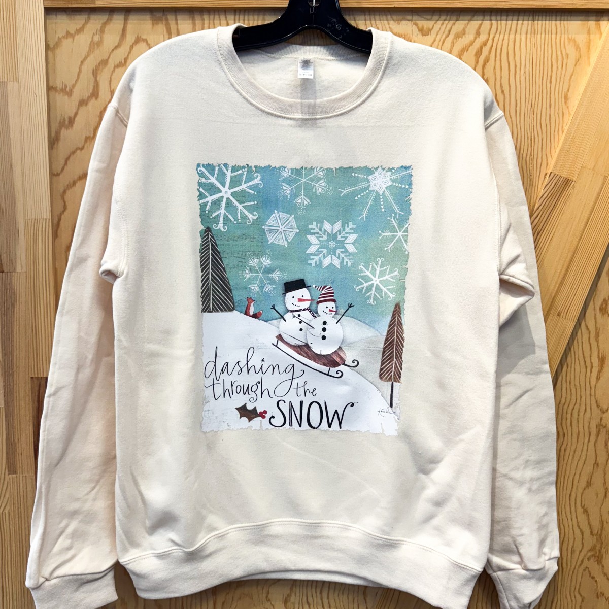 Christmas Dashing Through The Snow Sweatshirt Sweet Cream Unisex