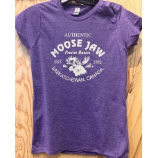 Moose Jaw Prairie Basics Ladies T-Shirt Heather Purple